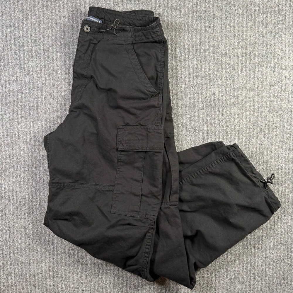 Brandy Melville John Galt Cargo Pants Women One Size Black Drawstring Utility